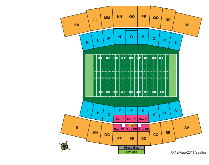 Joe Aillet Stadium Seating Map